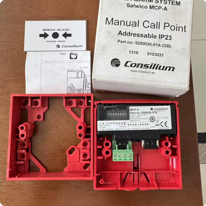 Consilium 5200030-01A MCP-A IP23 Manual Fire Alarm Call Point Original Brand New Genuine Product High Quality
