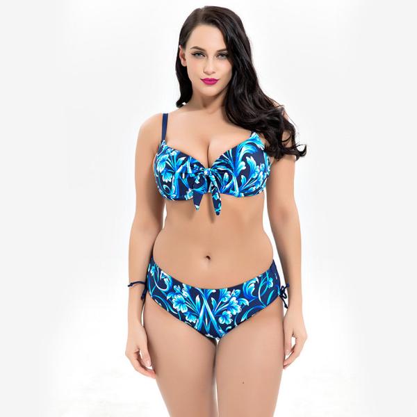Plus Size Two piece Swimsuit print flower Swimsuit Women Push up 1928