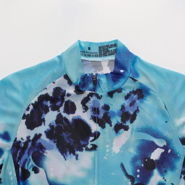 Задействовать Джерси гравия полиэстера трикотажных изделий 130g голубого изготовленного на заказ велосипеда велосипедиста ехать