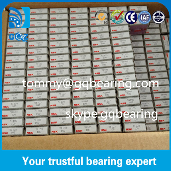 OD 30mm Teel Cage Ball Thrust Bearings 51103 Heavy Load ISO9001 Certification