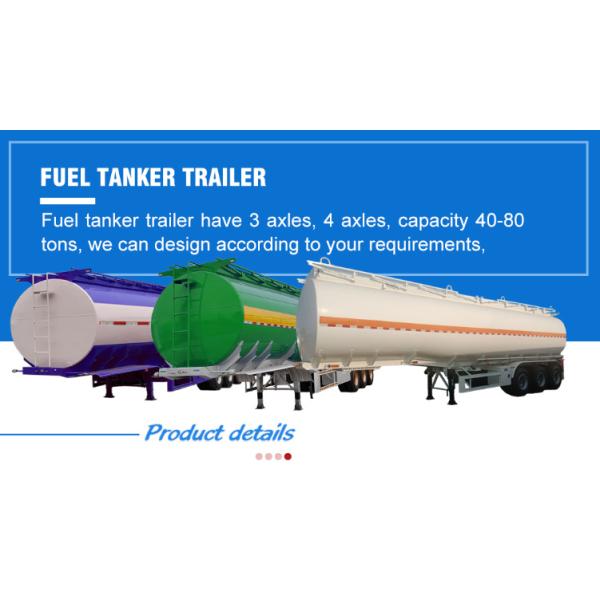 7000-8000mm Wheel Base 3 Axle 45000L Petrol Transport Oil Tanker Fuel Tanker Truck Trailer
