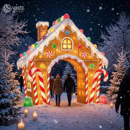 Custom Large Christmas Gift Box LED Lantern Waterproof Outdoor Decoration for Shopping Mall & Theme Park