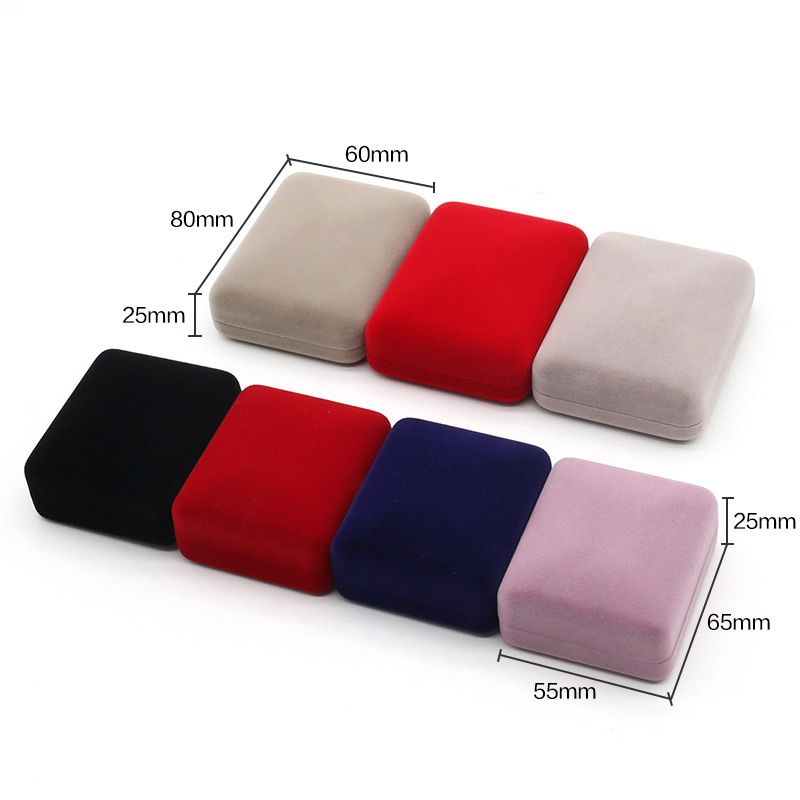 Stylish Rectangular Velvet Ring Box Velvet Pendant Box With Custom Color Options