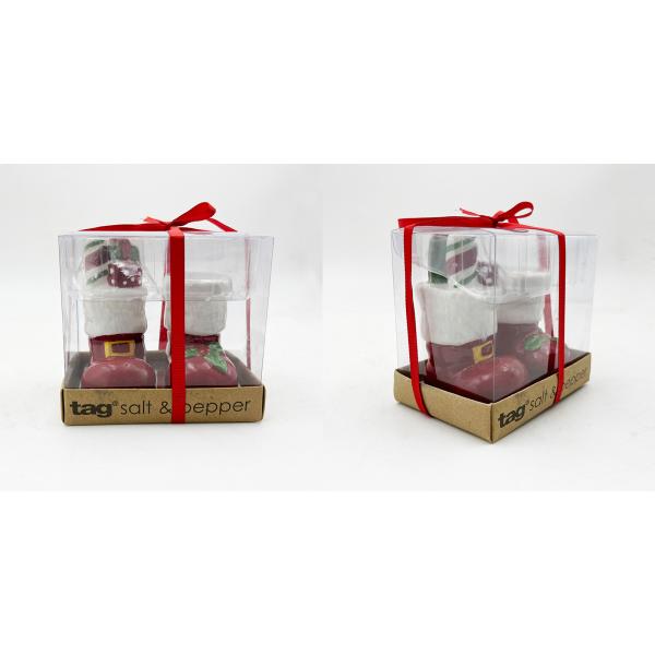 Santa And Boot Salt Pepper Shakers Ceramic Products For Kitchen And Home Decor