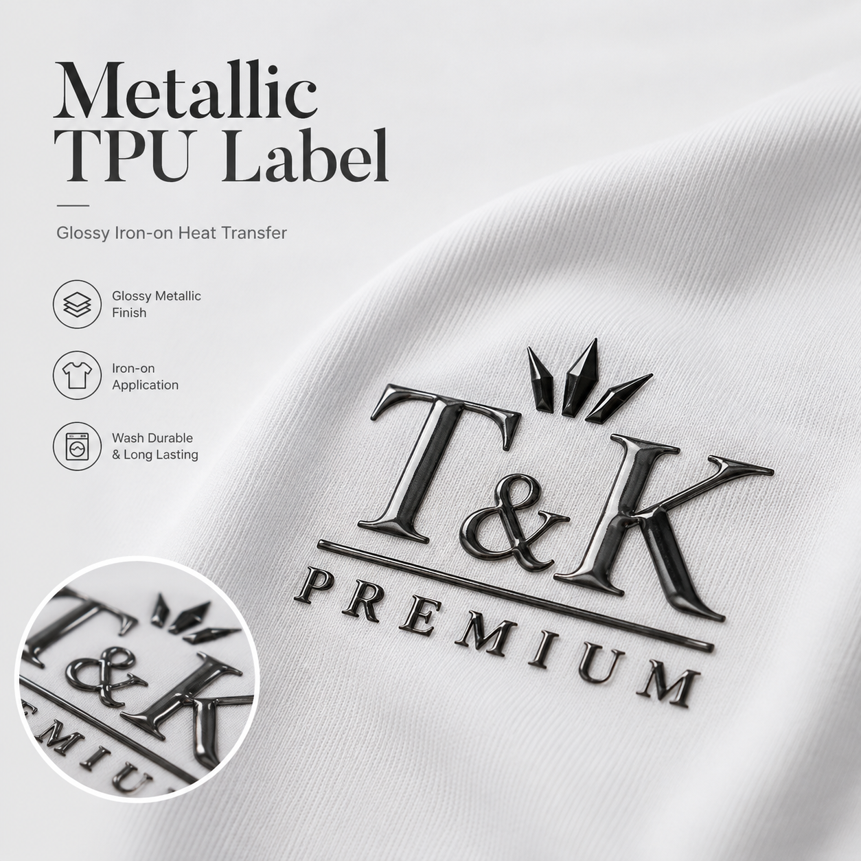3D Effect Wash-resistant TPU Heat Transfer Labels with Customized Designs for Apparel