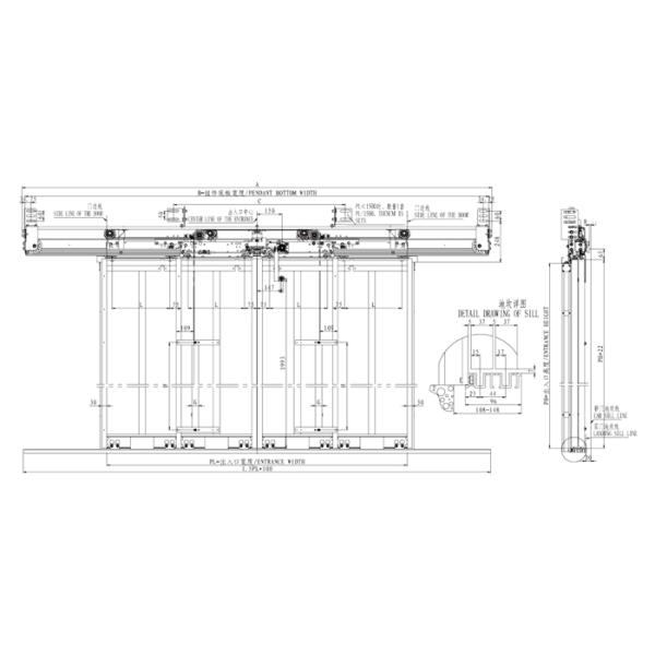 Center Opening 4 Panels Elevator Door Operator For Passenger Lift