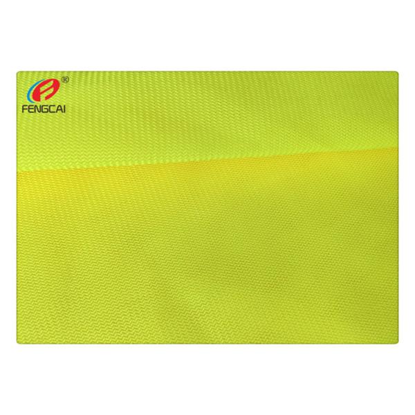 Knitted Yellow Fluorescent Material Fabric 100% Polyester For Safety Vest