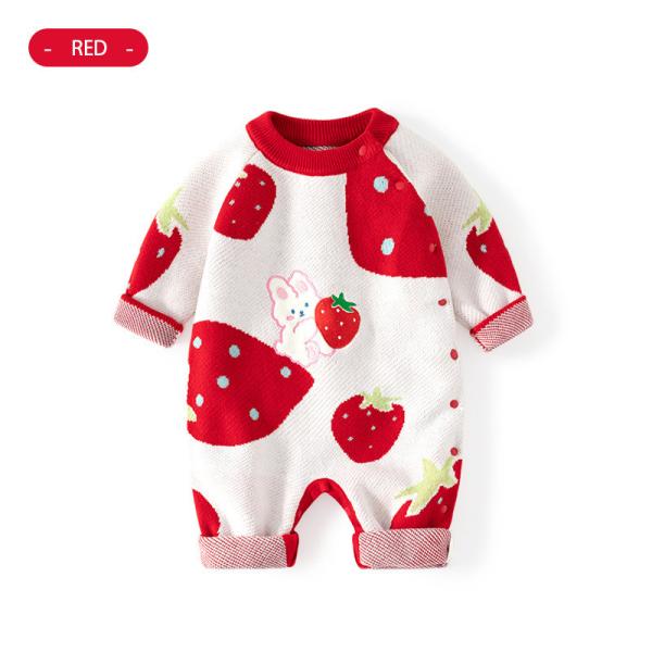 Wholesale Newborn Baby Knit Pure Cotton Romper Infant Sweaters Onesie Children's Long Sleeve Bodysuit for Autumn Winter