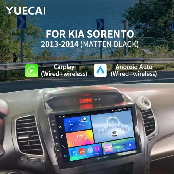 Kia SORENTO 2013-2014 Car Navigation DVD Player with Black Frame Wiring Harness and 9 Inch Screen
