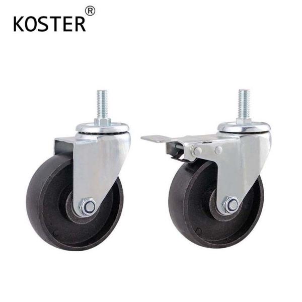 2 polegadas / 4 polegadas rodas de rodas industriais com buraco de travagem distância 12 * 8,2 mm e durável