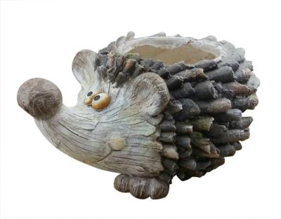 Hand Cast Hedgehog Cement Garden Planters In Magnesia / 18 Inch Cement Pots For Plants
