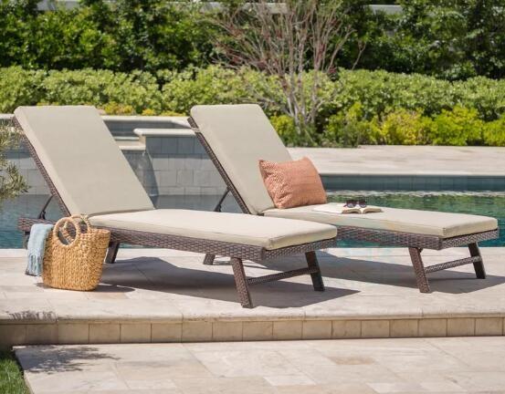 PE Rattan Leisure Chaise Lounge chairs  Aluminium Outdoor Garden wicker patio beach chair