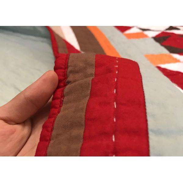 Patchwork Geometric Bedding Sets , Quilting Handmade Twin Bed Sets For Adults