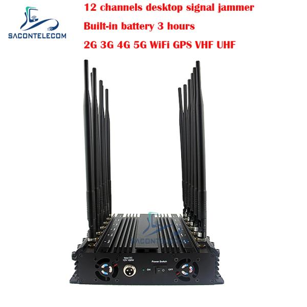 Дисплейный джаммер 34w 2G 3G 4G 5G GPSL1 L2 L5 WiFi VHF UHF 12 антенн