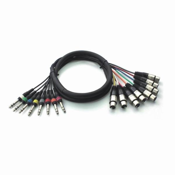 XLR to 6.35 Stereo Sound Snake Cable 10mm - 15.5mm OD Range FA Series DISCO Audio