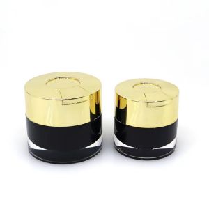 15/30/50g Clear Double-Wall Cosmetic Cream Jar with Built-in Hygienic Spoon for Moisturizer, Face Mask & Skincare