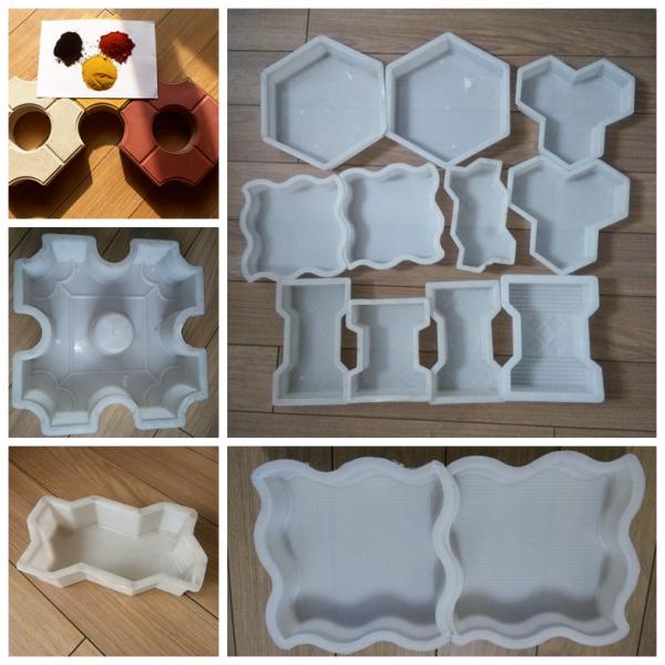 Molde plástico concreto de la pavimentadora que entrelaza, 800-1000 moldes de la piedra de la pavimentadora de las épocas