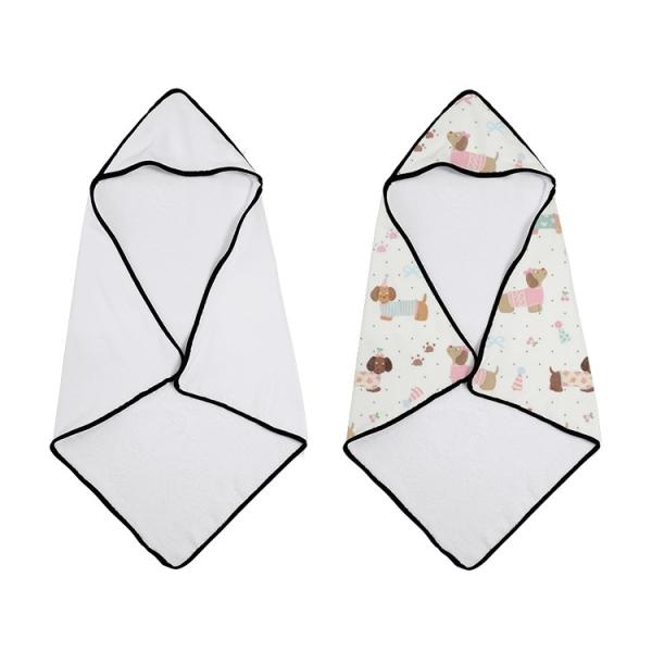 Custom 30x30 Inch blank Baby Toddler Hooded Towel Super Soft 100% Polyester Plush Sublimation Blanket For Children Reusable