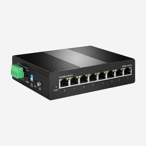 Porto 10 do interruptor 8 dos ethernet do ponto de entrada do FCC do CE ROHS 100 portos SR-SHG2008PI de 1000M Adaptive RJ45