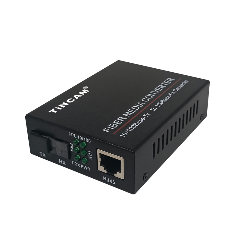 10/100Mbps Fast Ethernet BiDi Single Mode Single Fiber Media Converter 1 SC Fiber + 1 RJ45 Port 25km 1310/1550nm External Power Adapter TNC-ME1312E-S20AB