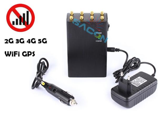 8 Channels High Power 3G 4G Signal Jammer Handheld 2w Power Anti Tracking
