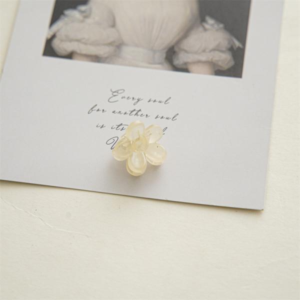 2 cm mini resin flower clip girls kids accessories DIY side clip transparent trumpet hair splinter clip