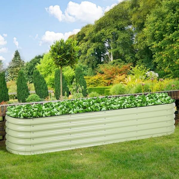 Sturdy Galvanized Metal Planter Boxes 7.9*2*1.4 Ft For Outdoor Gardening And Planting