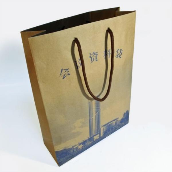 Impression brune faite sur commande de sac de transporteur de journal de papier d'emballage de couleur avec des poignées