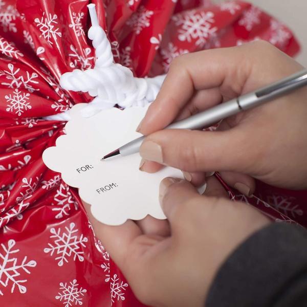 Sacos plásticos amigáveis do presente do Natal de Eco grandes com a cópia branca do floco de neve