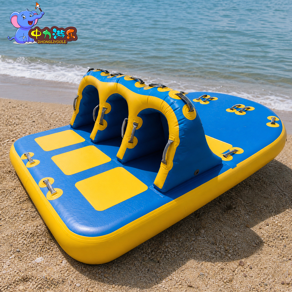Commercial Inflatable Towable Tube with Backrest for 2/4/6 Riders, Multi-Person Boat Towable Lounge for Resort, Lake and Water Sports Rental