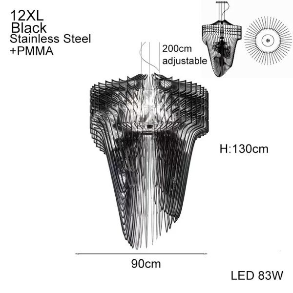 Nordic Modern Streamline Ceiling Pendant Lights Aria XL Pendant（WH-AP-630）