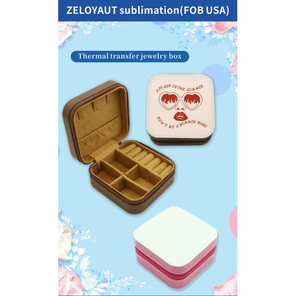 Direct Factory Supply Sublimation Jewelry Box Blanks Customizable PU Leather Jewel Cases Personalized Logo for DIY Organizers