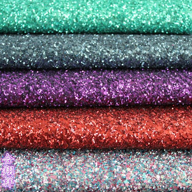 High Quality Trendy Unique Ecofriendly Chunky Stylish Leather Chunky Glitter Fabric