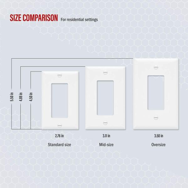 Screw Holes Rectangular Glossy Outlet Wall Plate For Light Switches