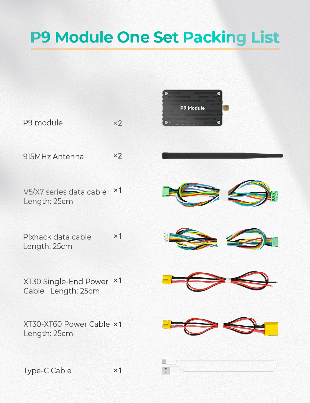 Cuav P9 Fpv Radio Telemetry 276kbps 40km Long-Range Drone Data Transmission Module Uav Digital Link