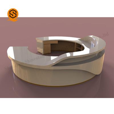 Mesa de recepção de superfície contínua sem emenda comum Front Desk Reception branco