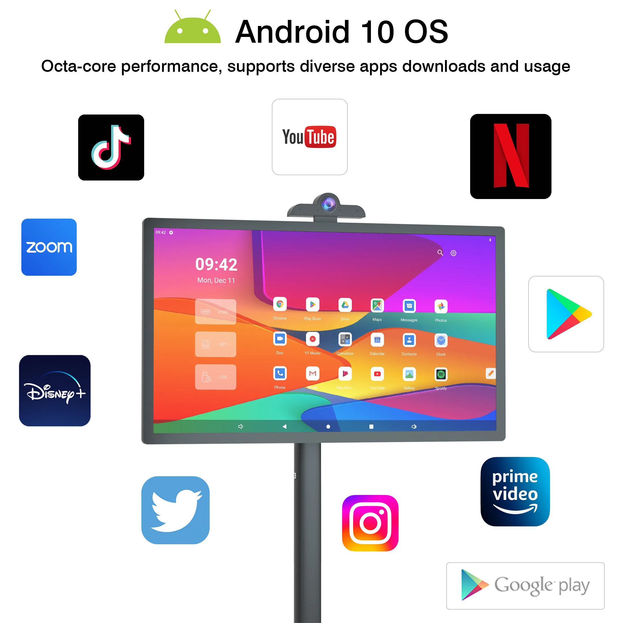Подвижный 32 дюймовый 4+32g Android12 Капацитивный сенсорный экран Smart Standby Me Tv For Home