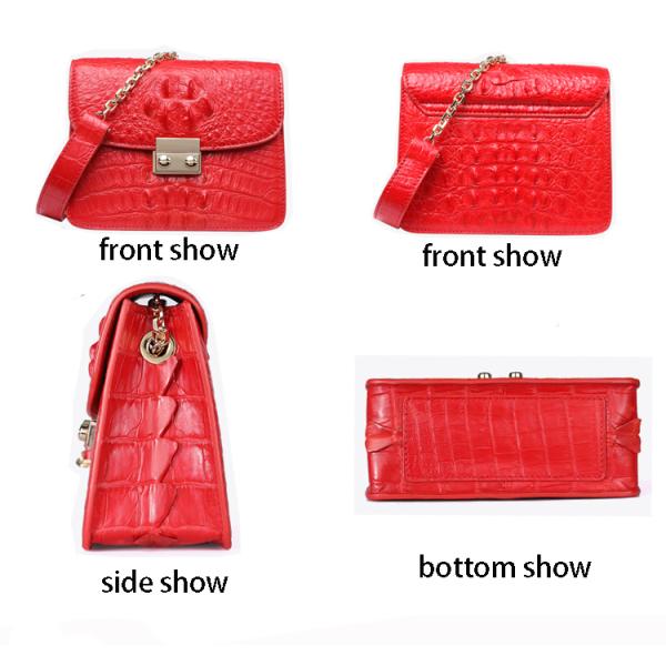 Dongguan manufacturer direct selling new crocodile leather women's bag one shoulder slung chain handbag