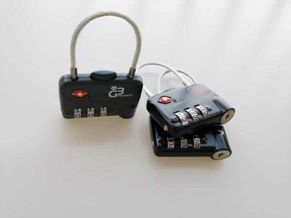 Zinc Alloy TSA Cable Lock / TSA 320 3 Number Combination Cable Lock 80g