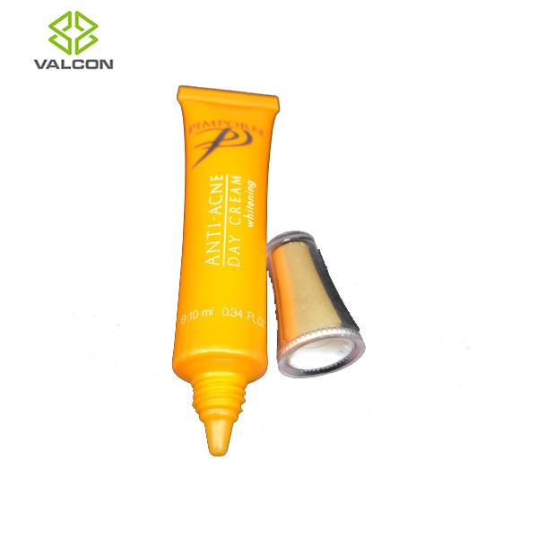 10 ML Empty Cosmetic Tubes Gold Slant Tip Cap For Day Cream Diameter 19 MM