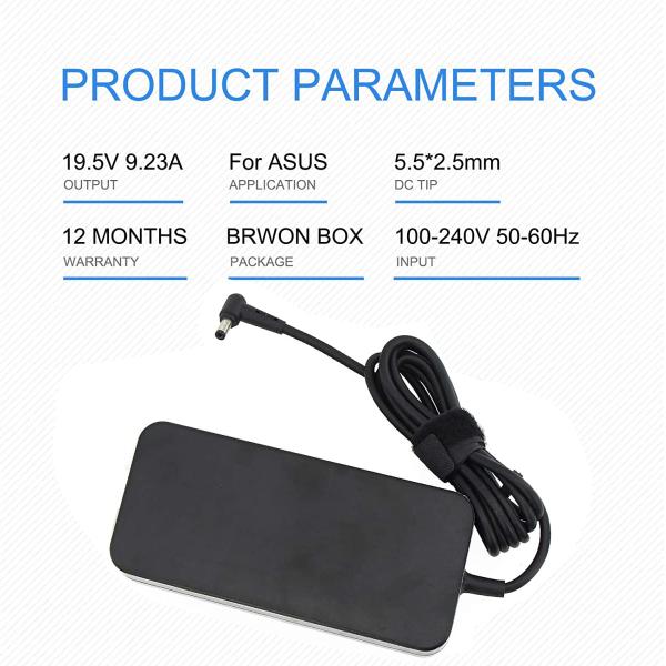 19.5V 9.23A 180w Asus Laptop Charger Power Supply Adapter 5.5x2.5mm DC Tip