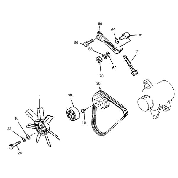 4632728 2R8480 Fan V Belt HITACHI Excavator Spare Parts For 225CLC
