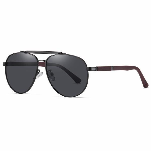 HD Polarized Round Metal Sunglasses Driving Anti Glare Sunglasses 61mm Lens