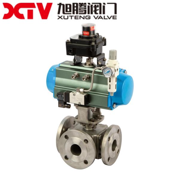 Industrial DIN Wcb/CF8/CF8m Stainless Steel Floating Flange Ball Valve with Actuator