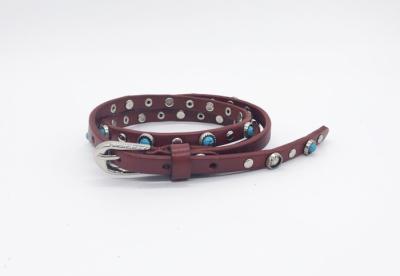 Customized Modern Fashion Woman Rhinestone Belt Blue Studded Wide Waist Belt for Ladies
