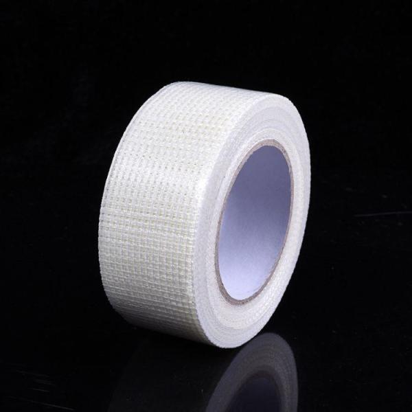 White Grid Fiberglass Tape Roll With Twill Weave Fiber Mesh Tape