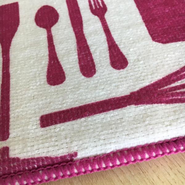 Sinlge packed 1pc Microfiber  printeted water absorb dish mat kitchen water pad with grid patten