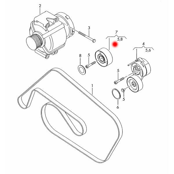 06E903341G 6E903341A Напряженный бездействующий шкив для Audi A4 B8 8K2 3.2