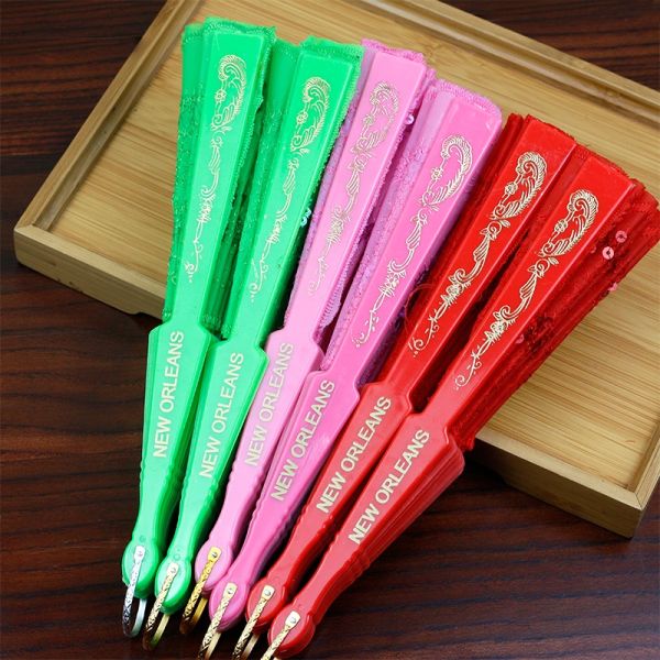 [i Am Your Fans] Sufficient Stock! Wholesale Personalized Printing Text on Handle  Plastic Palliet Hand Fan