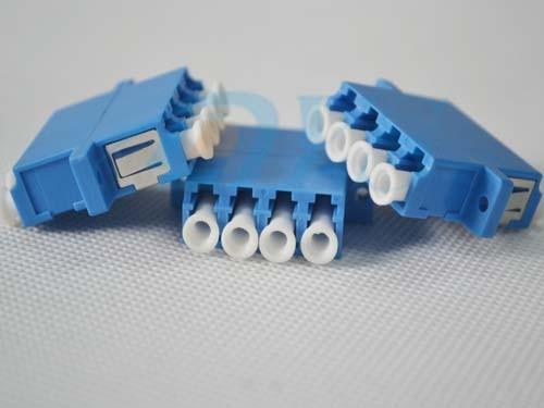 4 Ways with Flange LC / UPC Blue house Fiber Optic Adapter To High wearable